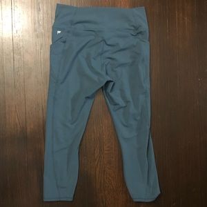PureLuxe Made by Fabletics Capri Workout Leggings, Blue, Size Large